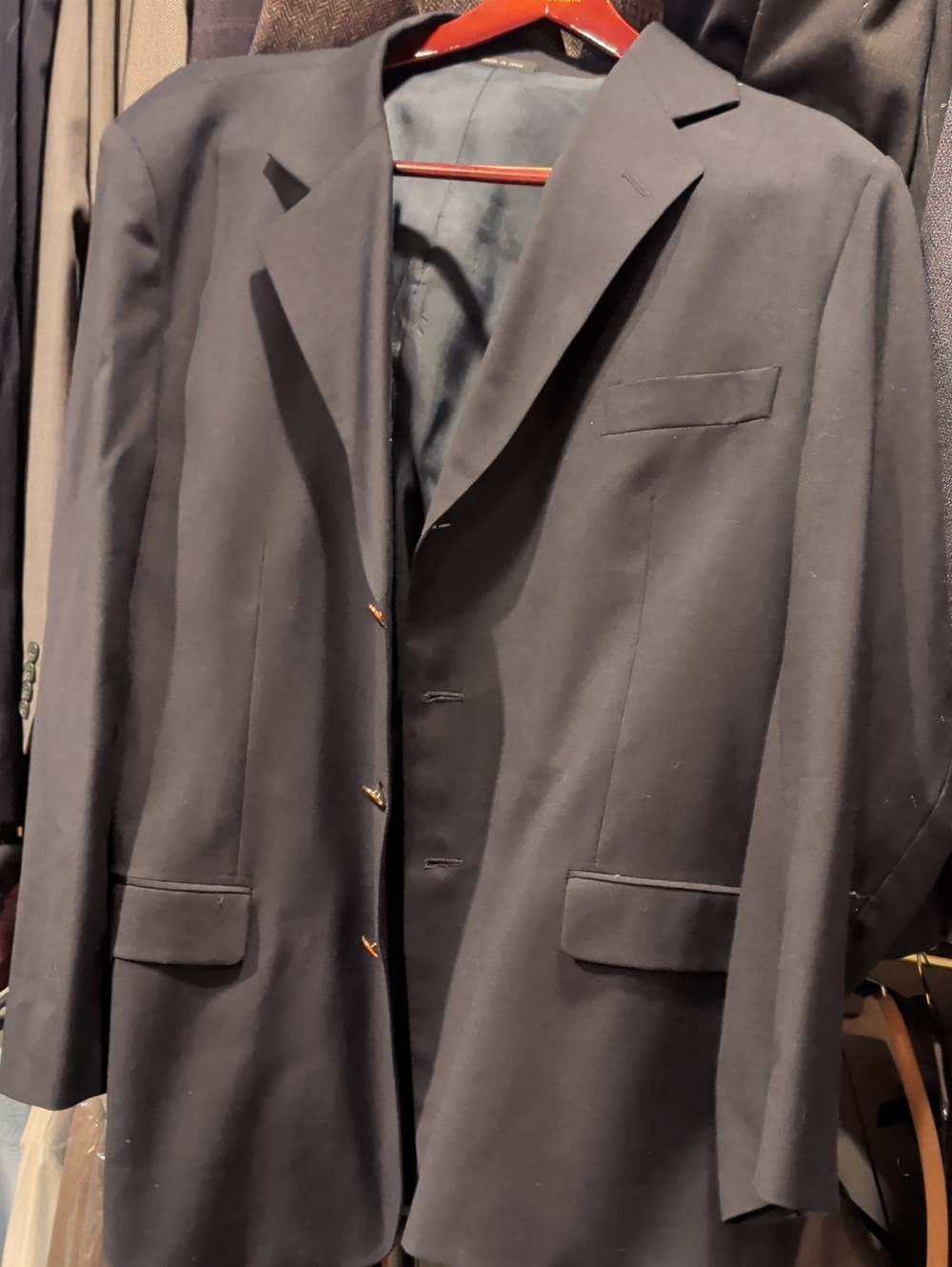 Milano Men's Dark Navy Single-Breasted Blazer
